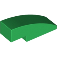 Lego destička 3x1 půl oblouku zakulacená hladká, zelená (6100221, 6039946)